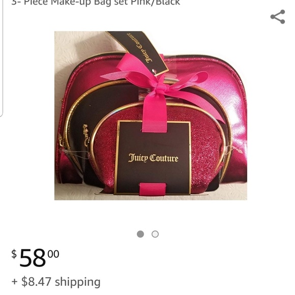 JUICY COUTURE 3 PIECE COSMETIC BAG - Picture 2 of 2
